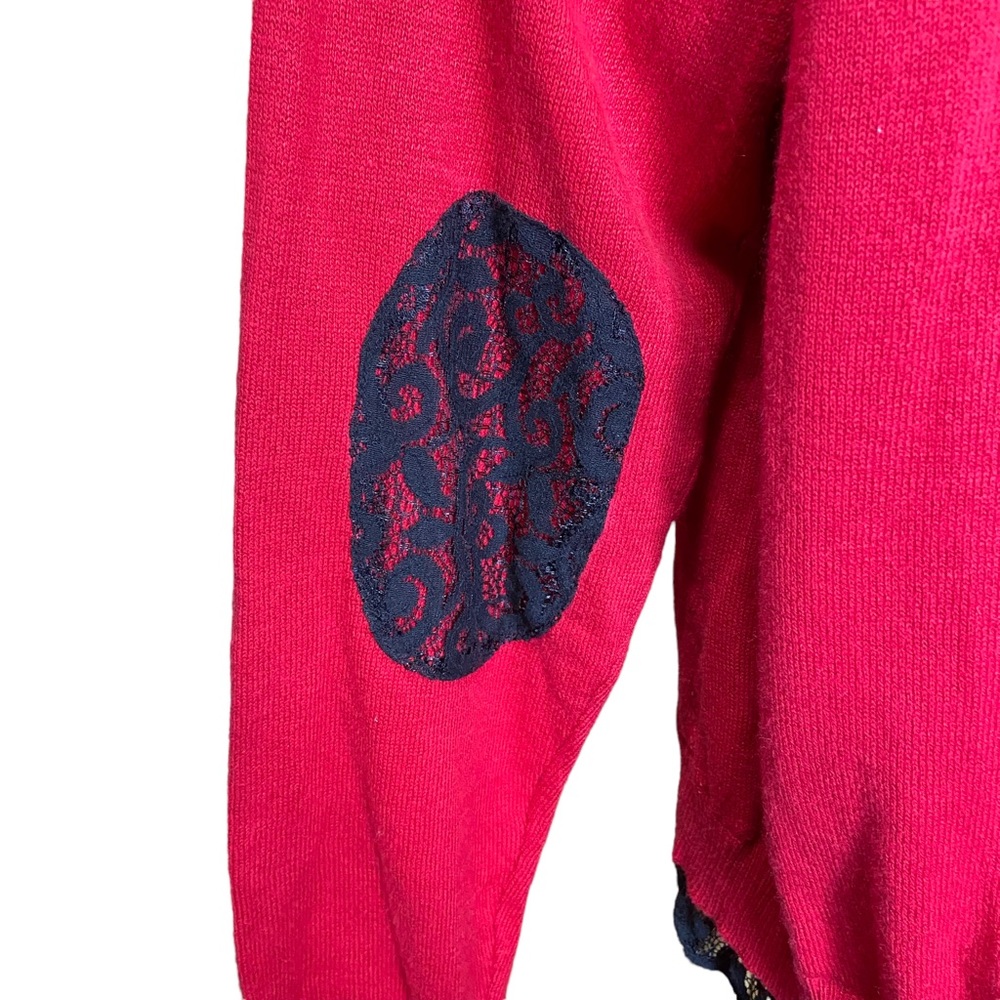 TORRID Lace Hem Pullover Sweater Split Button Bac… - image 7